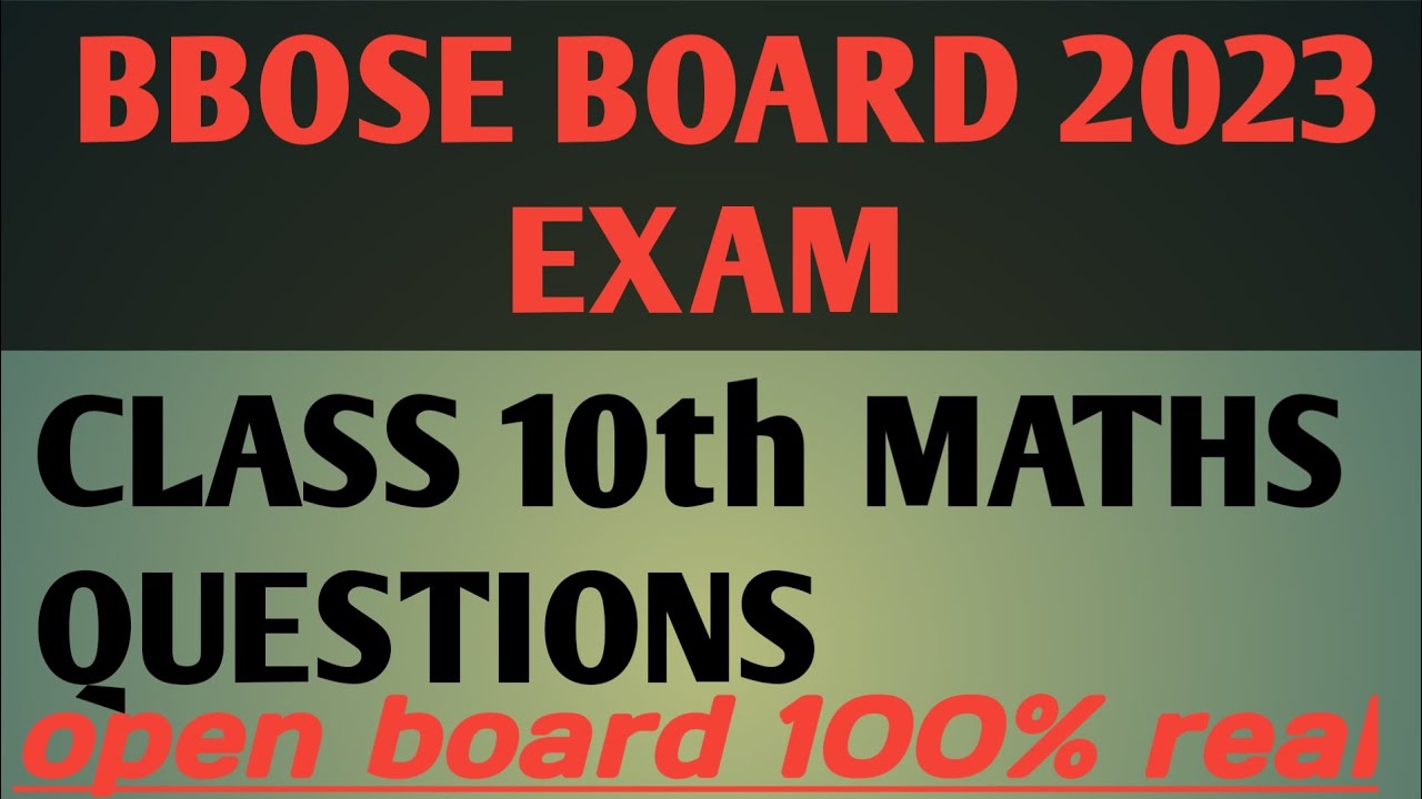 BBOSE BOARD CLASS 10 MATH QUESTIONS OBJECTIVE/open board class 10 MATH