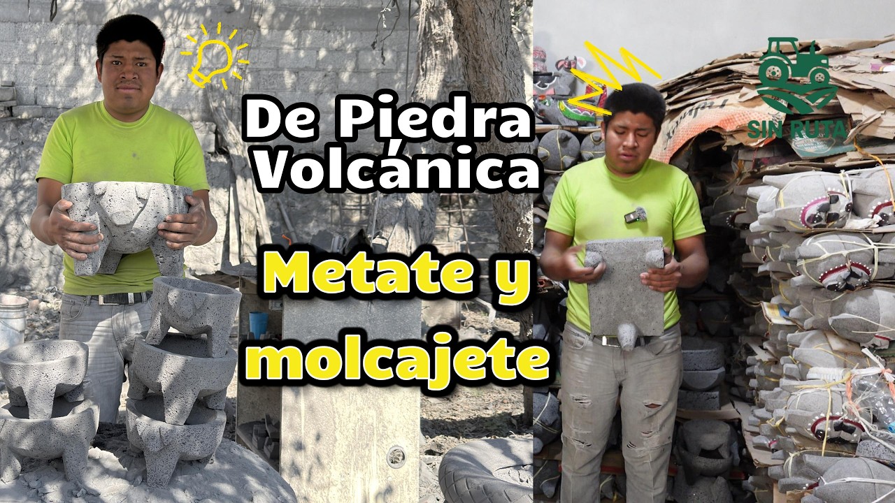 El Pueblo que vive de PIEDRA VOLCÁNICA Talladas a Mano