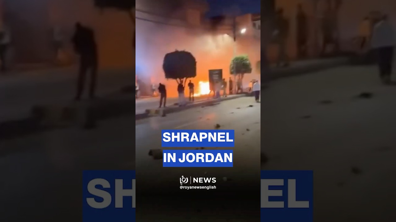 🇯🇴 Footage of missile shrapnel falling in north Jordan&rsquo;s Irbid