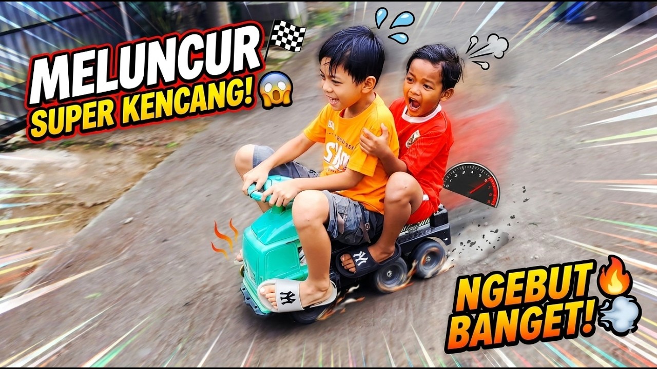 MELUNCUR  NAIK MOBIL | AZZAMY TV #mobilanak #permainananak