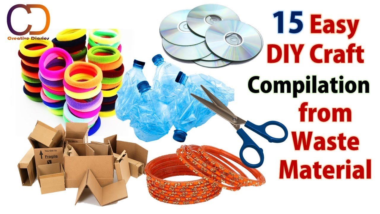 15 DIY WASTE MATERIAL CRAFT COMPILATION I Best Out of Waste Craft I Creative Diaries