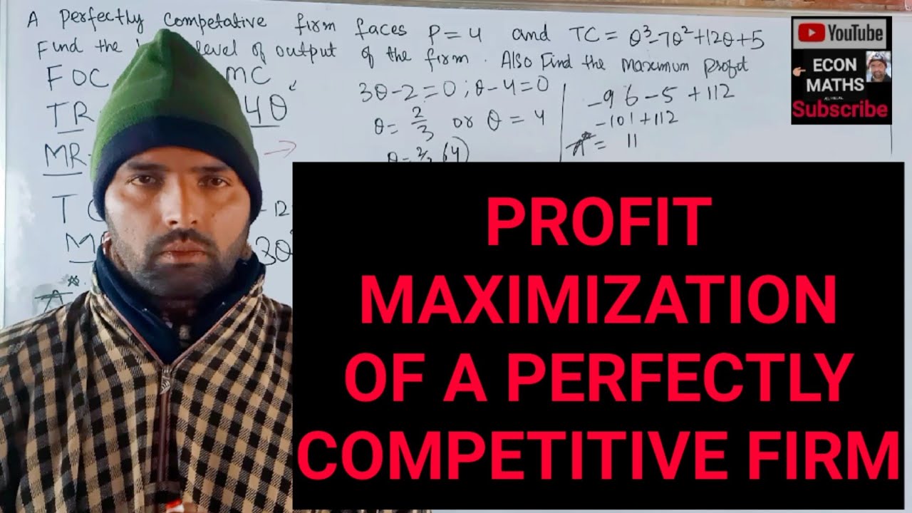 profit maximization condition for a perfectly competitive firm. #MR #MC