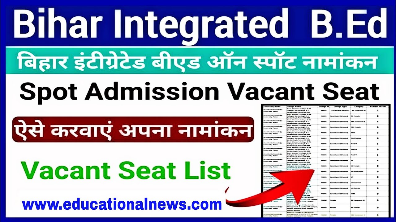 🔥Bihar Integrated B.Ed spots admission 2022|Bihar integrated B.Ed spots round admission latest news
