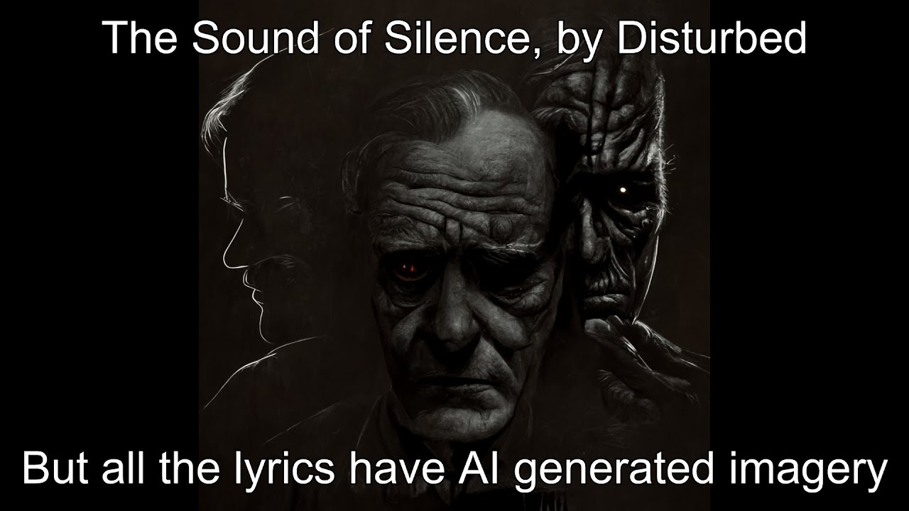 The Sound of Silence, by Disturbed - but all the lyrics have AI generated imagery
