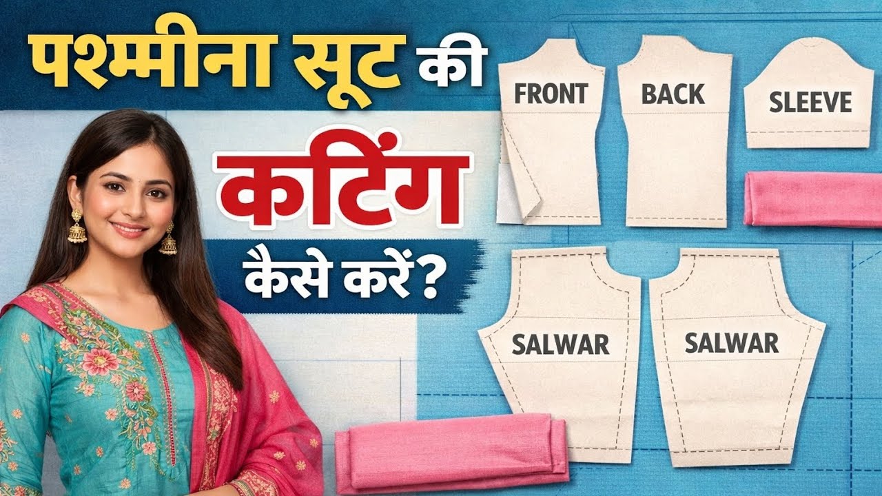  पश्मीना सूट की कटिंग कैसे करें ✂️#cuttingskills #winter #sewing #trending 