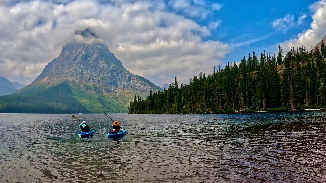 Two Medicine Lake Kayak in Glacier National Park Montana 4K