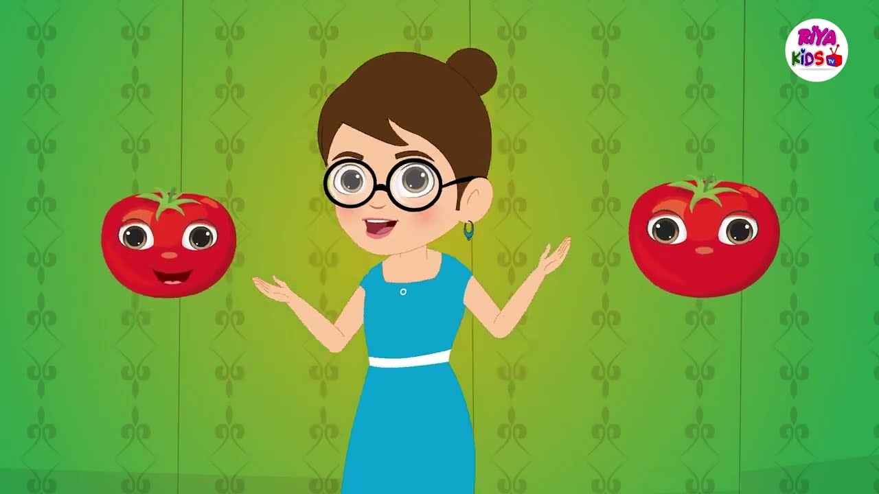 आहा टमाटर | Aaha Tamatar Bade Majedar | Rhymes For Kids | Nursery Poem - Riya Kids Tv