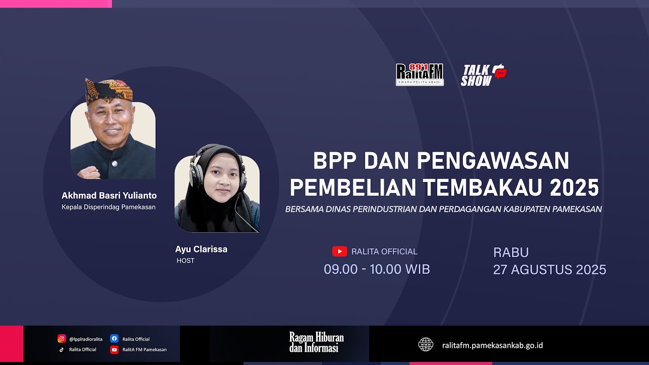 TALK SHOW || BPP DAN PENGAWASAN PEMBELIAN TEMBAKAU 2025 || DISPERINDAG KABUPATEN PAMEKASAN ||