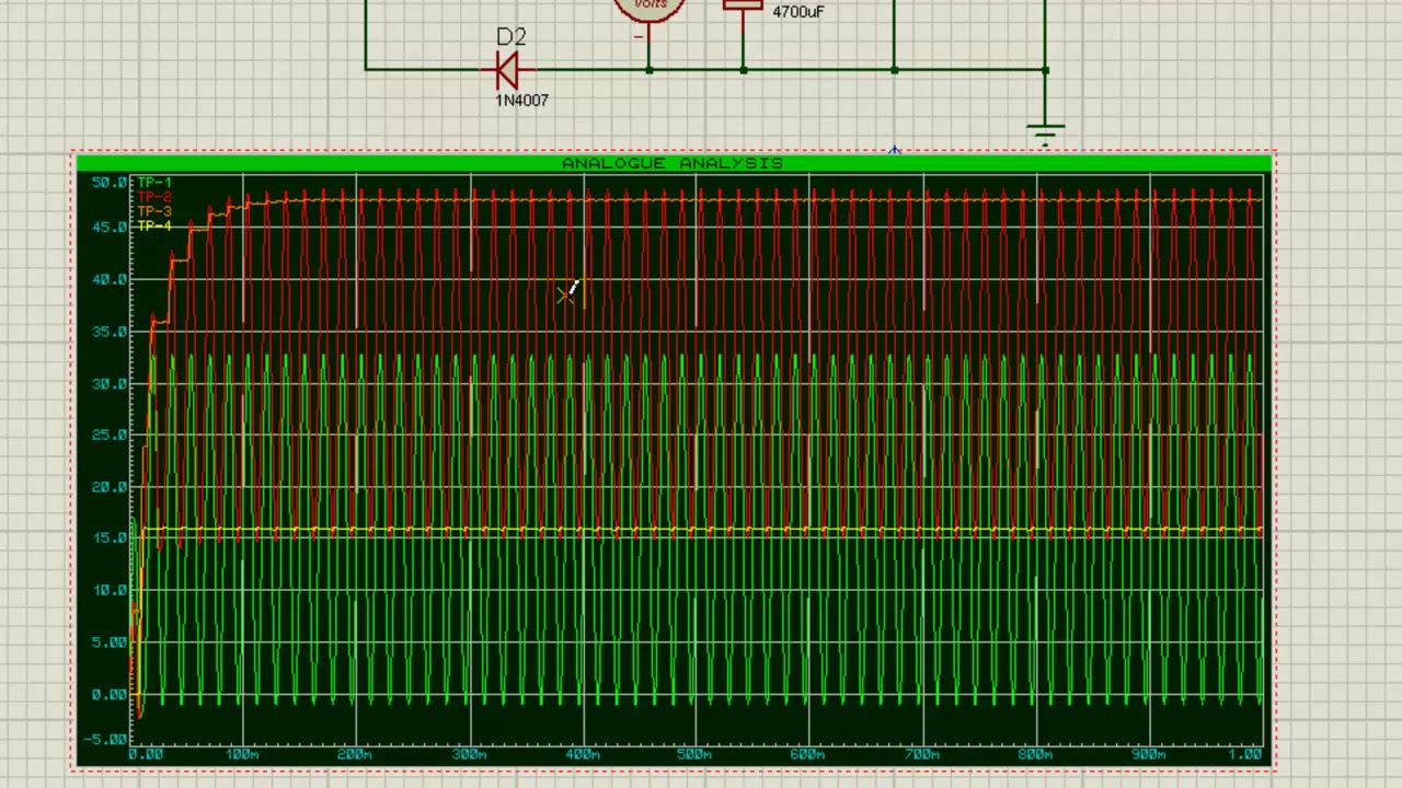 PROTEUS ISIS - Análise gráfica de um triplicador de tensão, utilizando a ferramenta GRAPH MODE