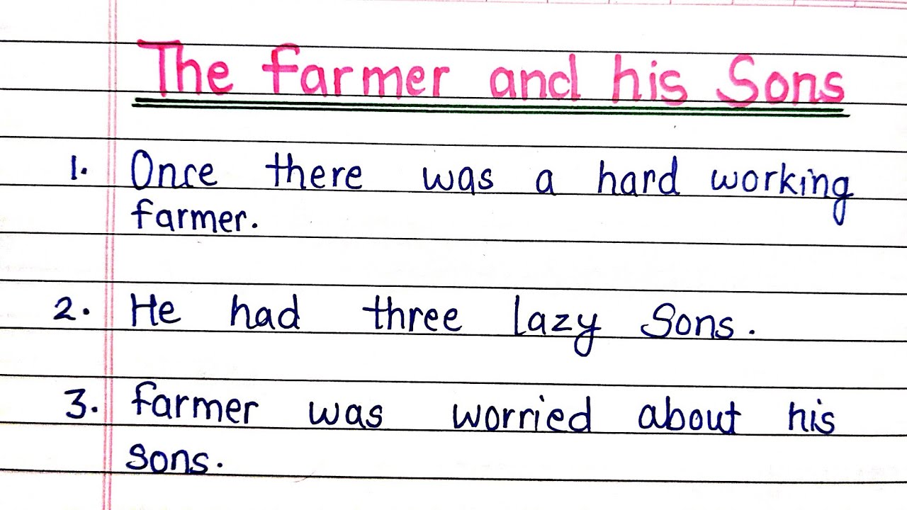 Farmer and his sons short Moral story | 10 lines story writing|10 lines story with moral|short story