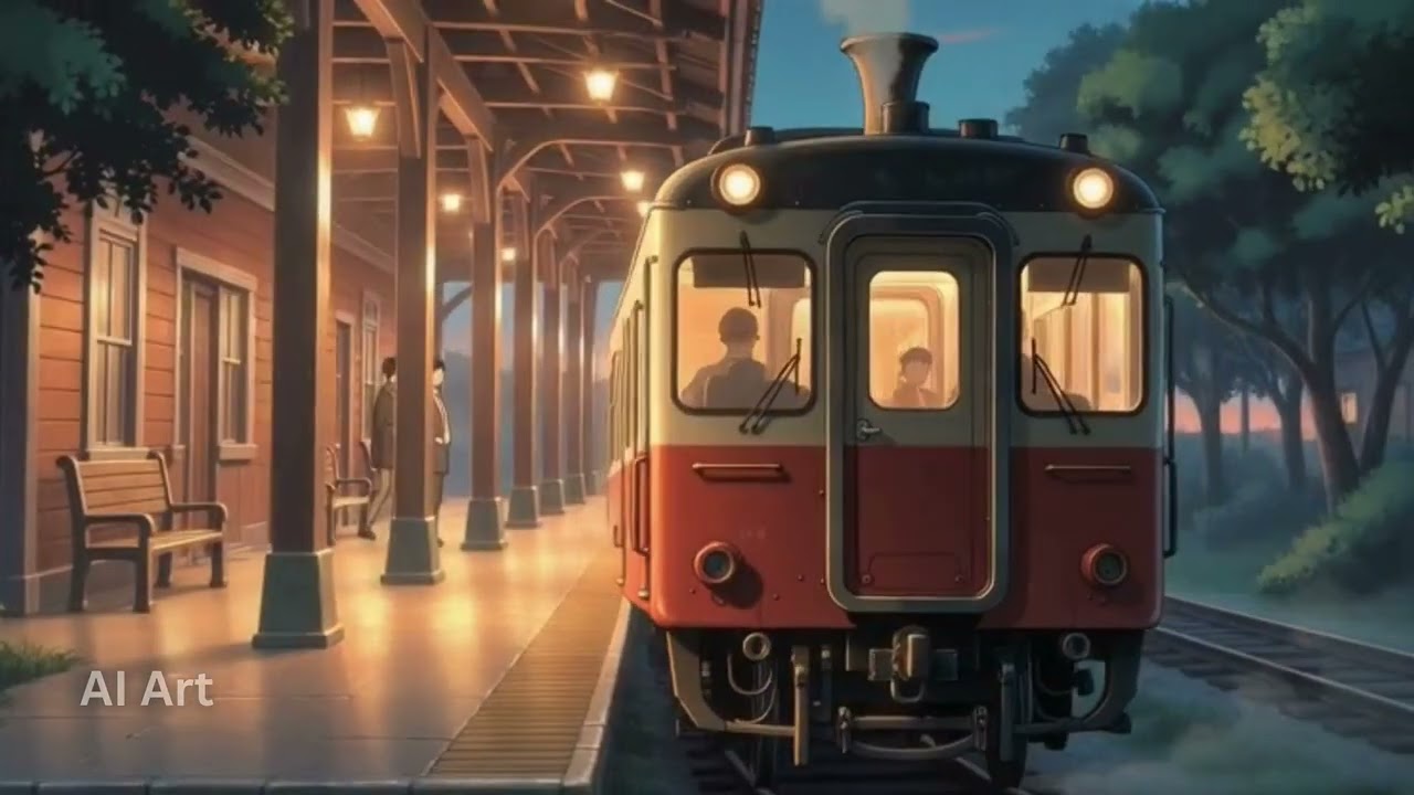 Arrival in Stillness 🚉 | Day 21 | AI Anime Hometown Station | Quiet Emotional Calm
