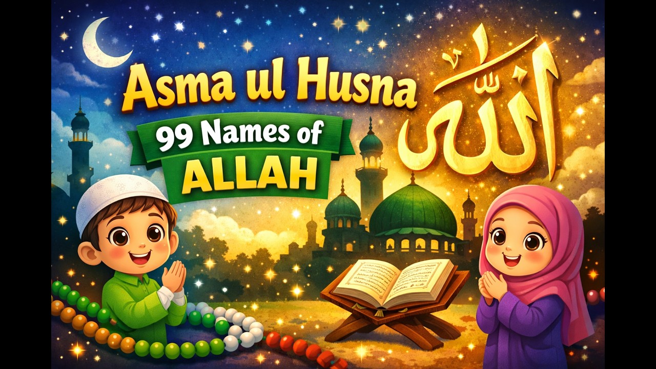 🌙 Asma ul Husna | Beautiful Names of Allah for Kids| #islamicvideo #kidslearning #kidsislamicsong