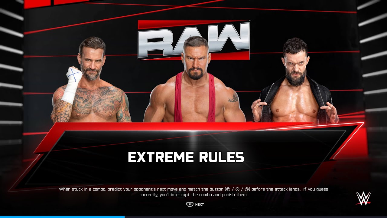 [WWE 2K25] CM Punk vs. Bron Breakker vs. Finn Balor (Extreme Rules Match)