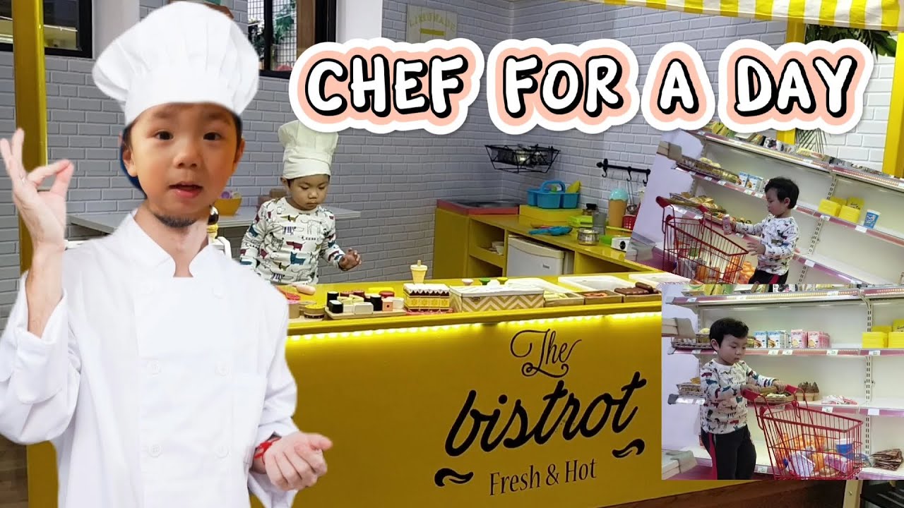 RYAN PRETEND CHEF FOR A DAY WITH KITCHEN GROCERIES SHOPPING PLAYSETS. 👨🏼‍🍳👨🏼‍🍳