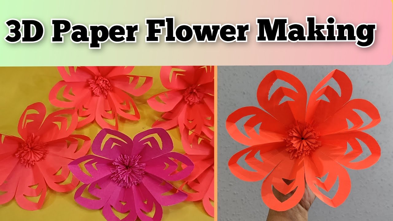 DIY How to make 3D Paper Flowers #paperflower #3dpaperflower #3d #diy