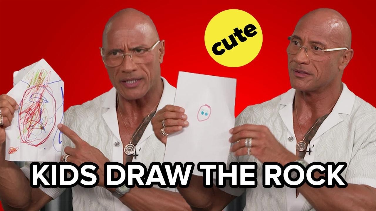 Dwayne Johnson Reacts to Kids Drawing Him