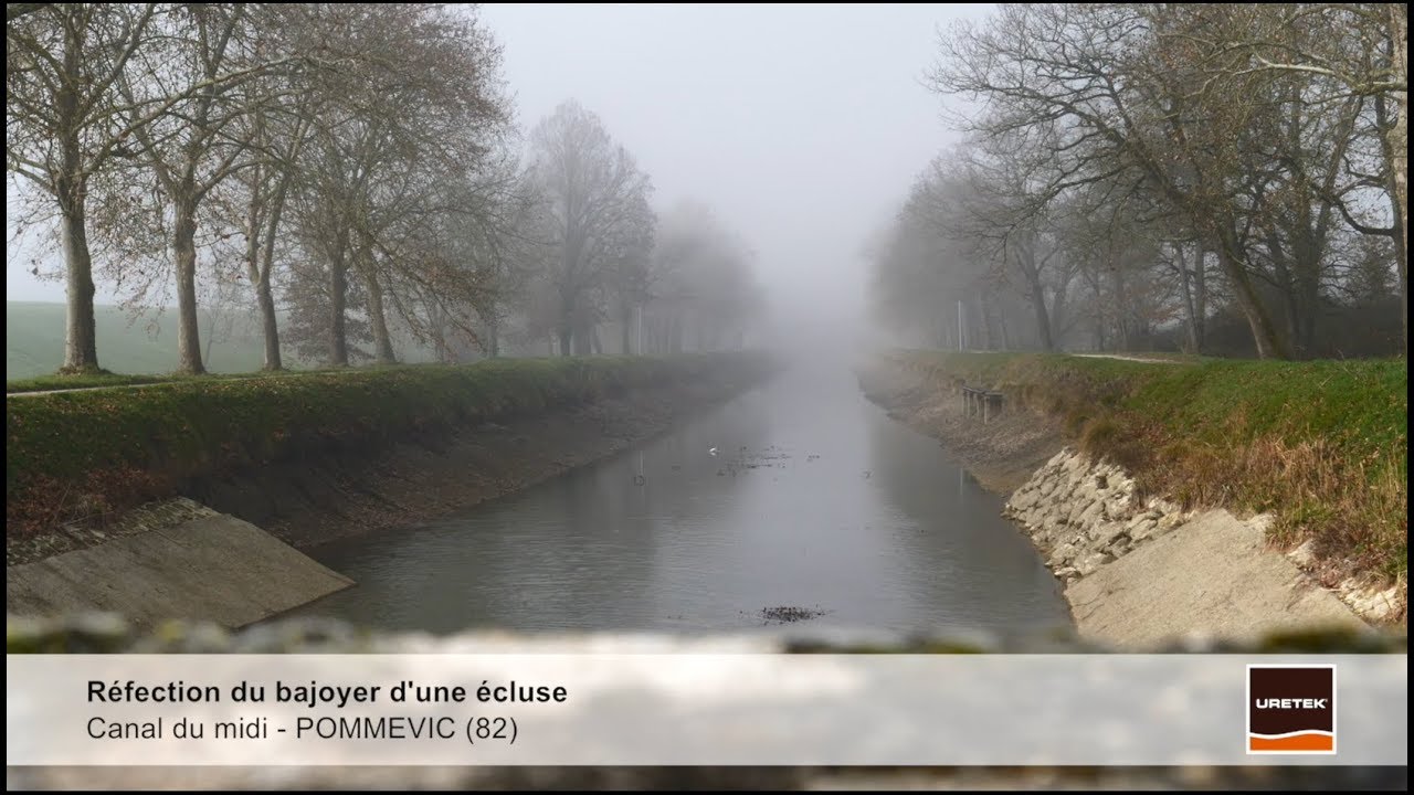 Régénération d'un bajoyer sur l'écluse de POMMEVIC (82)