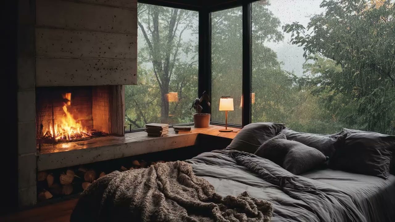 Cozy Wood Cabin Rain Sounds 🌧️ Heavy Rain for Deep Relaxation & Sleep