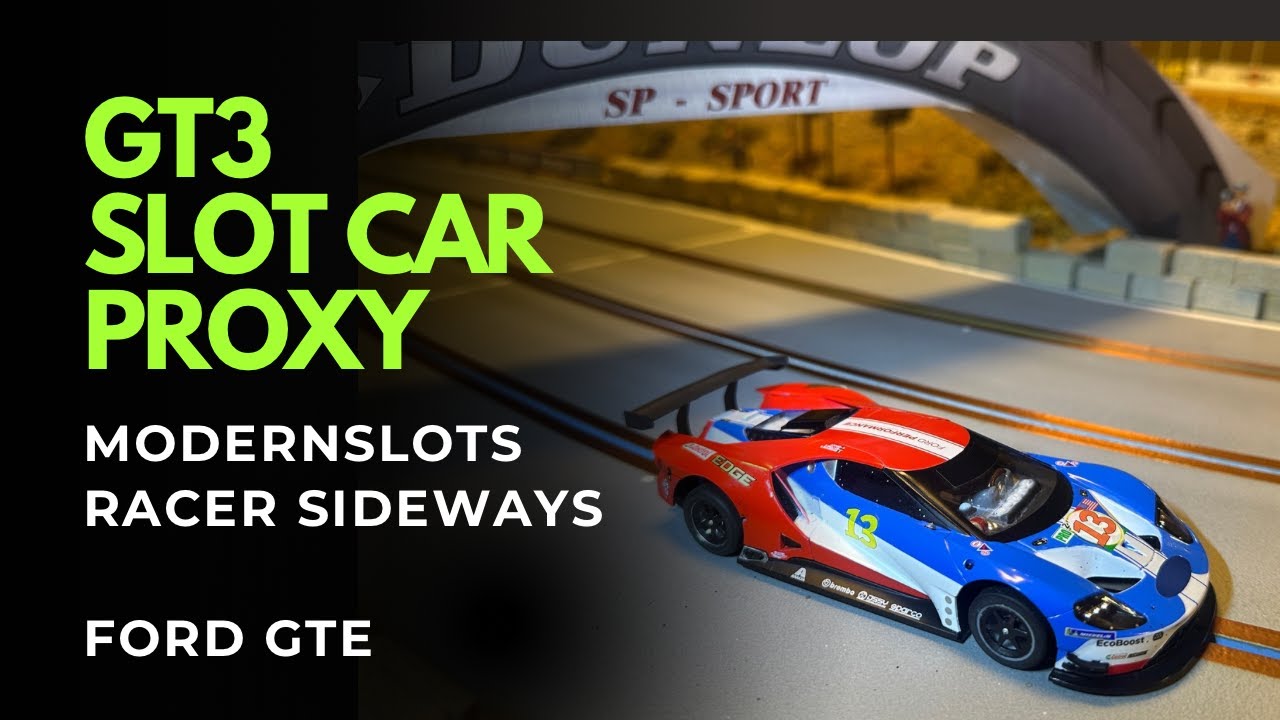 Автомобиль, занявший 5-е место в гонках GT3 Slot Car Proxy 2025 года. Гоночный Ford GTE с боковым...