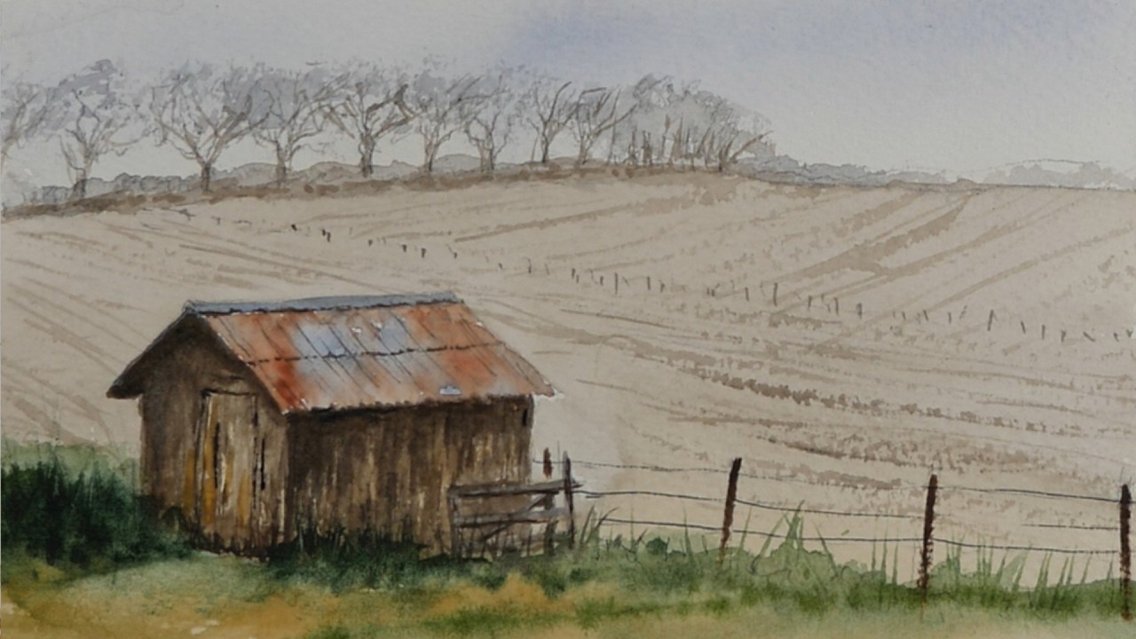 Old farm shed  - Easy to follow watercolour demonstration