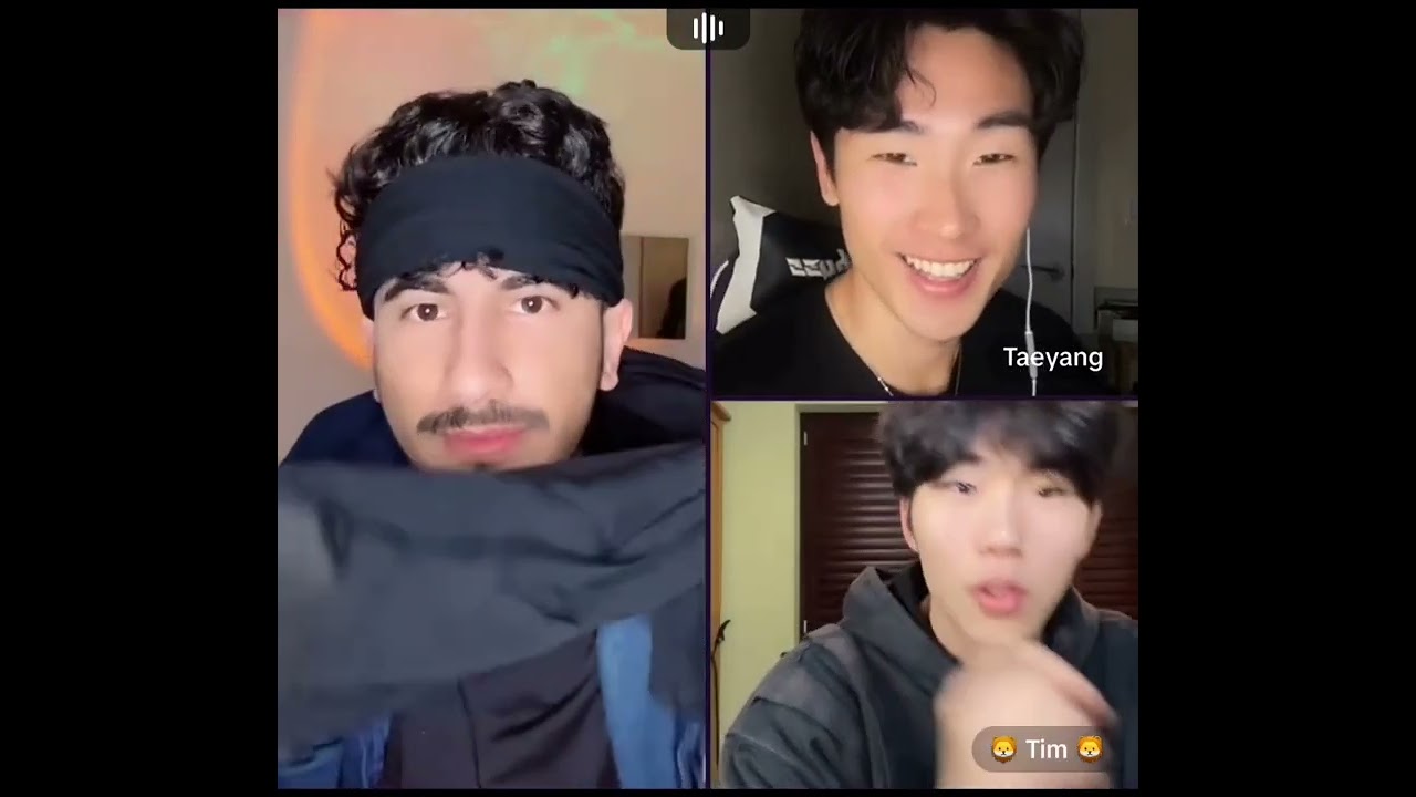 بث علاء الدين مع تاي وتيم الكوريين🧞‍♂️funny tiktok video🤣