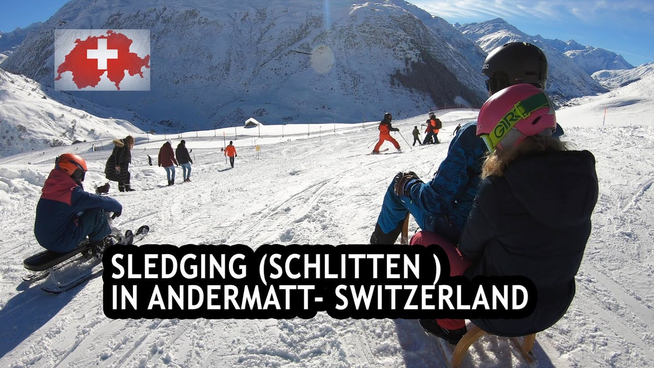 Sledging (Schlitten) in Andermatt Switzerland