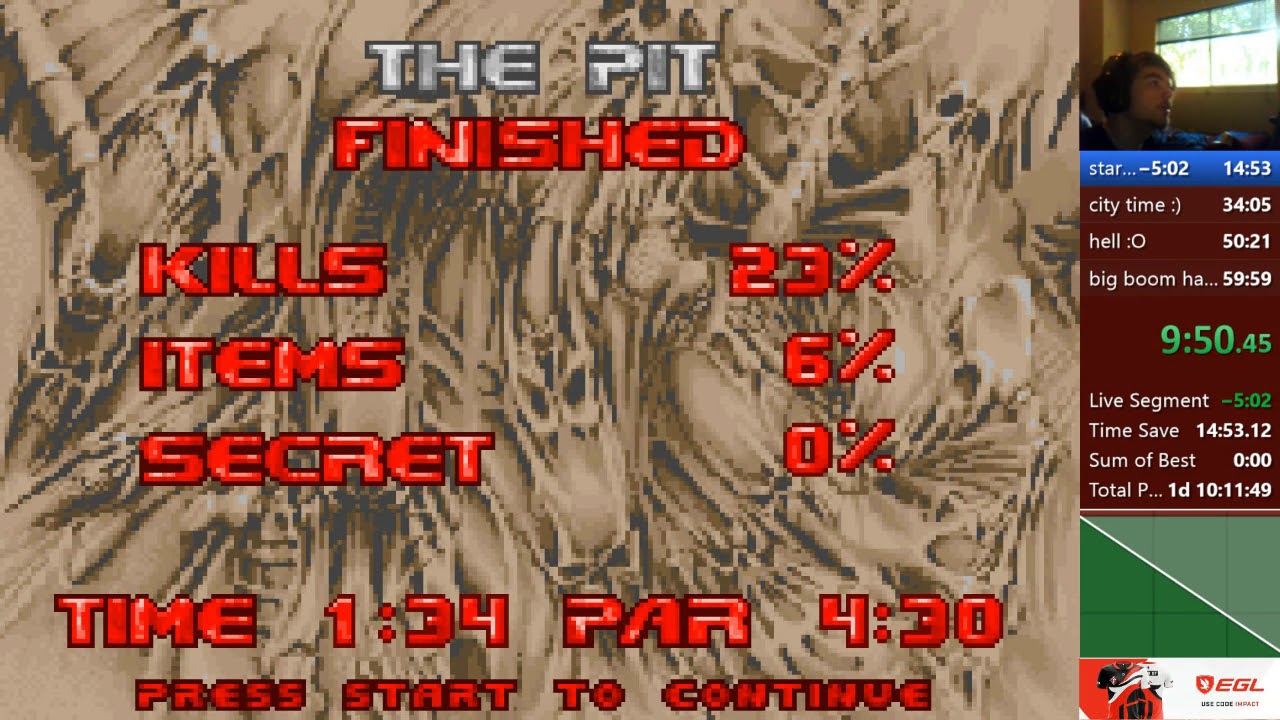 First ever doom 2 gba speedrun 50:31