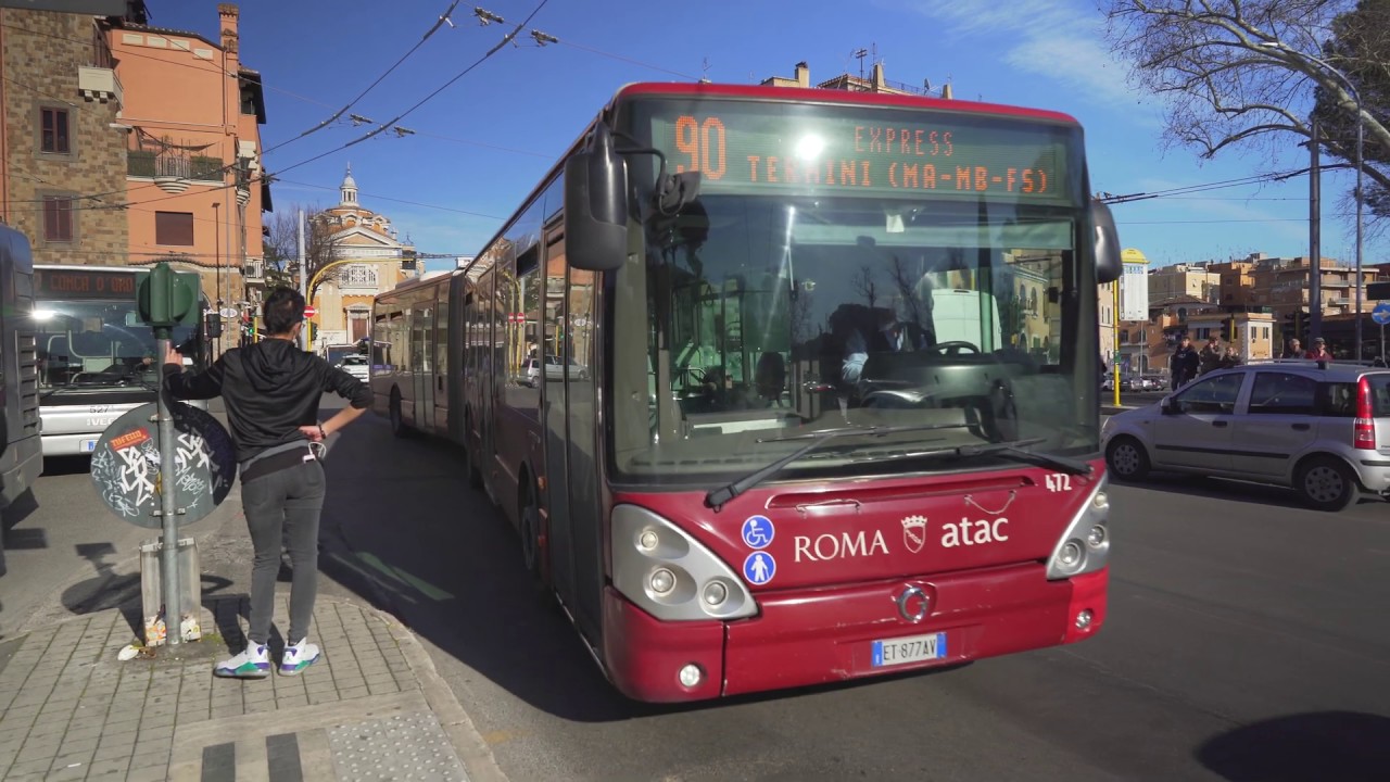 Italy, Rome bus 90 ride from C.so Sempione to Termini