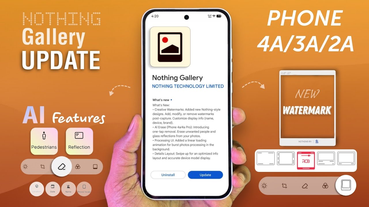 Nothing Gallery Update - AI Feature, Watermark & More For Nothing Phone (4a) Phone (3a) Phone (2a)
