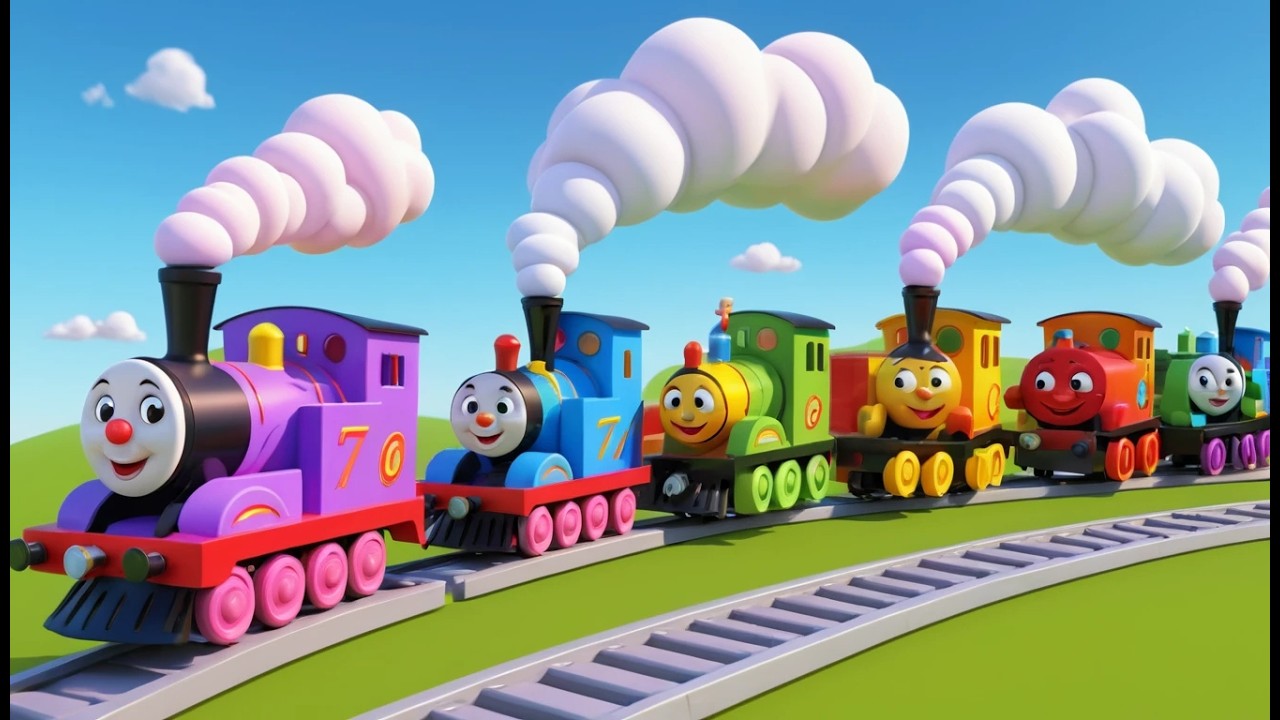 Seven Little Toy Trains Choo Choo Choo | Kids Train Song & Learning Colors
