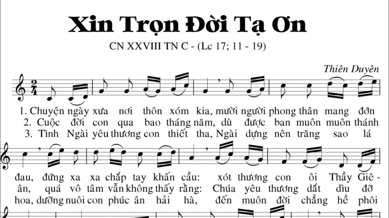XIN TRỌN ĐỜI TẠ ƠN - THIÊN DUYÊN - Trình bày Tấn Đạt - ( HL - CN 28C )