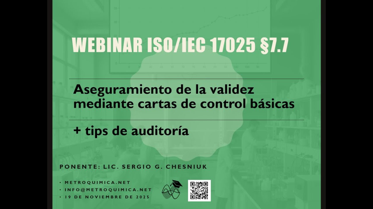 Webinar ISO/IEC 17025 §7.7: Cartas de control y validez de resultados