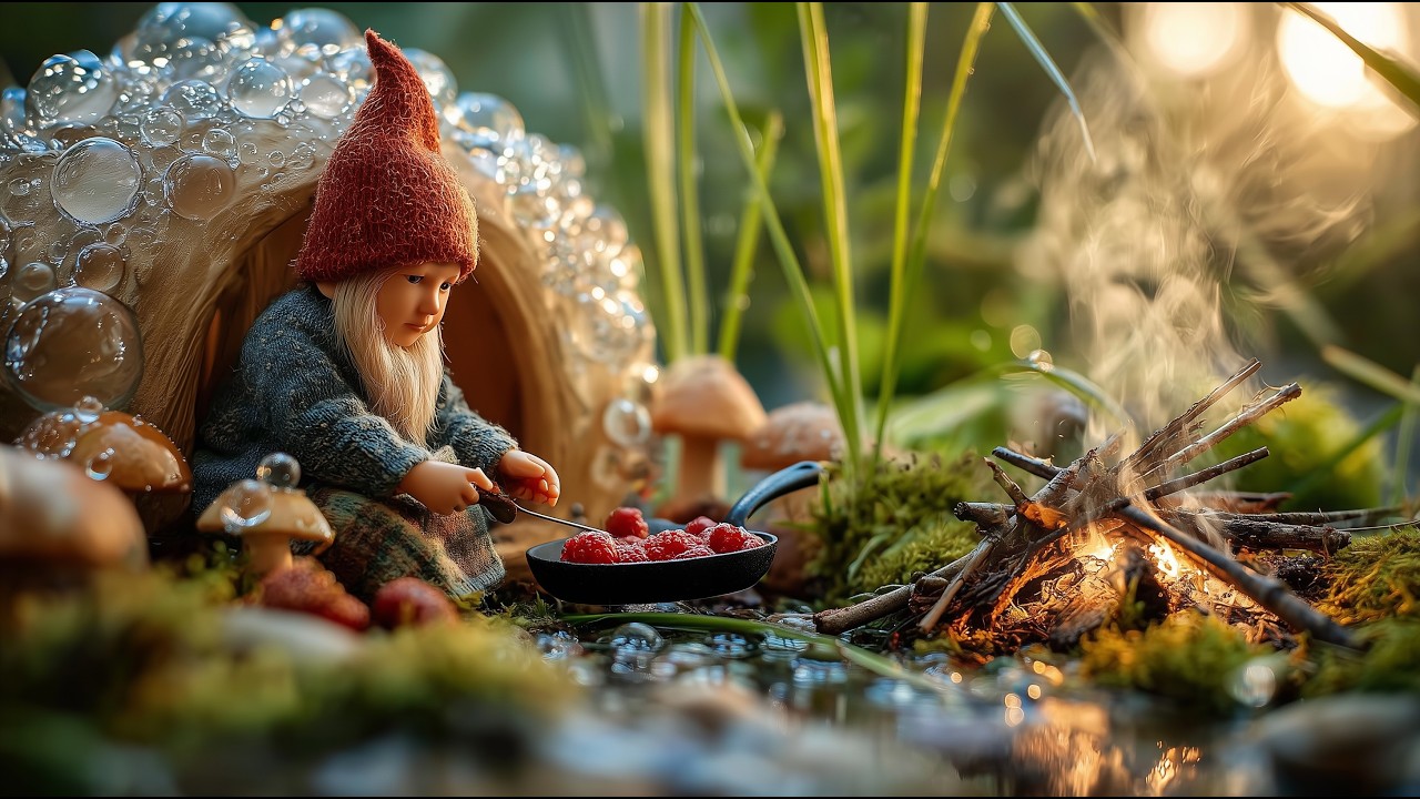 Tiny Gnome’s Peaceful Garden Life 🍄  Relaxing Fantasy World in Miniature Nature 4K