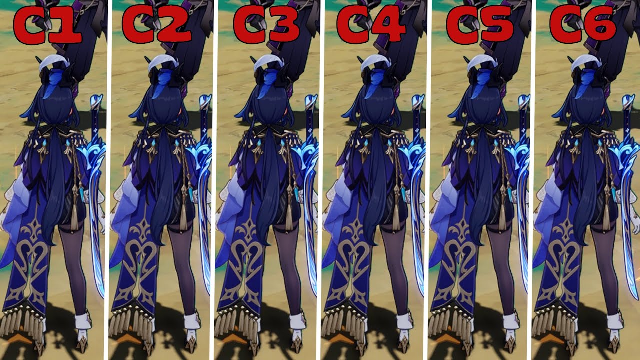 Solo Clorinde C0 to C6 Changes Damage Showcase : Genshin Impact