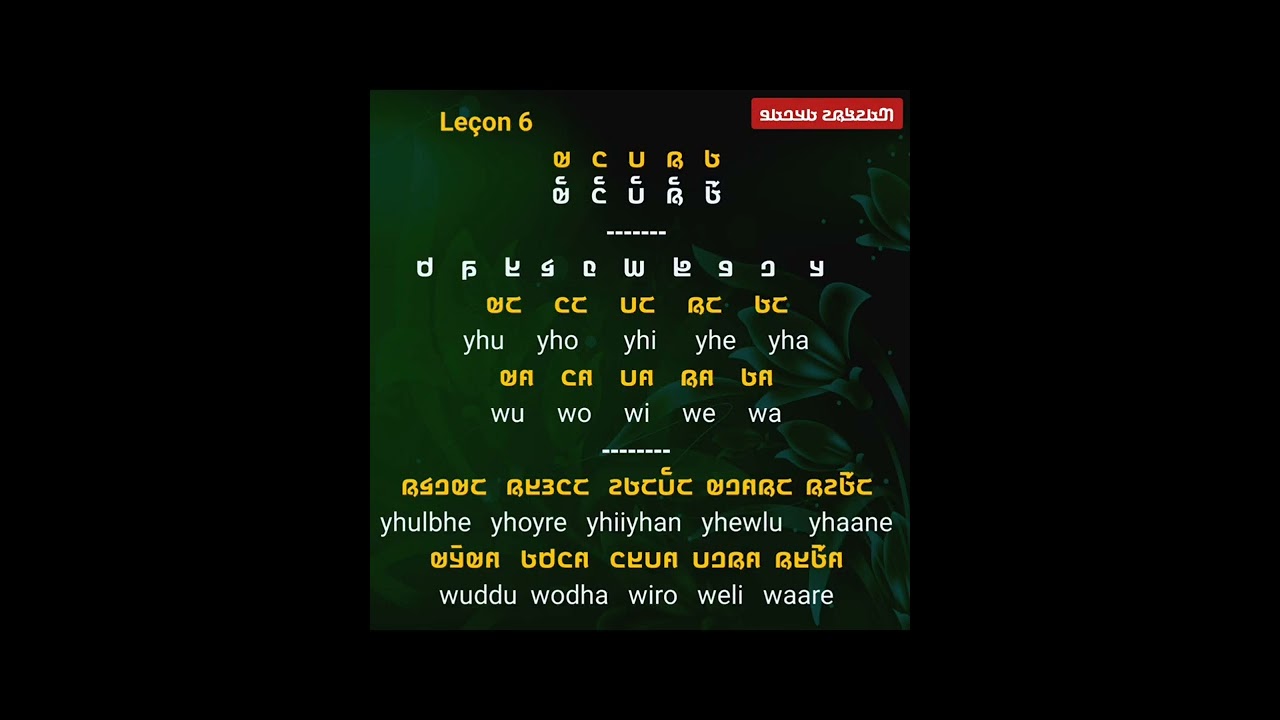 ADLaM Le&ccedil;on 6 Adlam Pular Fulfulde Alphabet