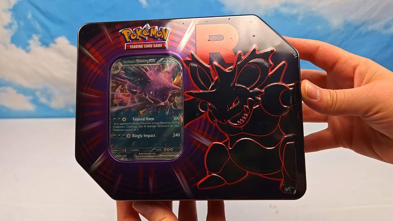 Opening Pokemon Team Rocket Nidoking Tin | Pokemon Cards and Chill