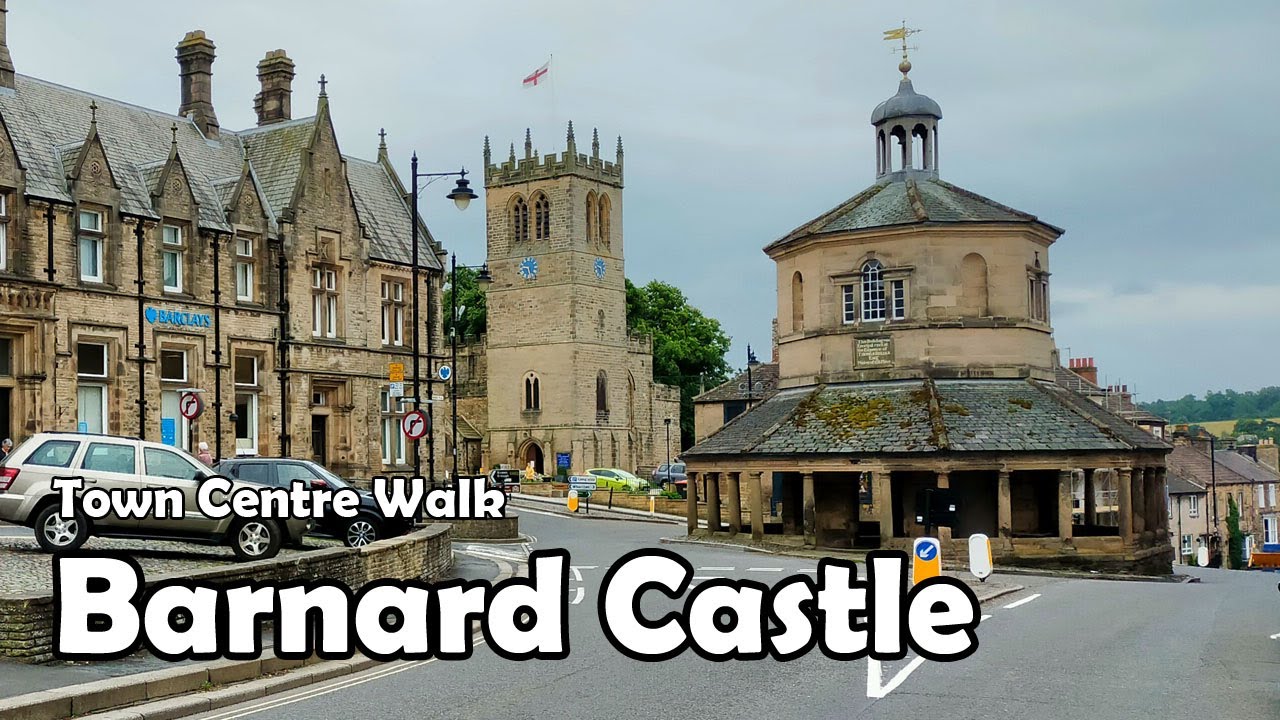 Barnard Castle, County Durham【4K】| Town Centre Walk 2021