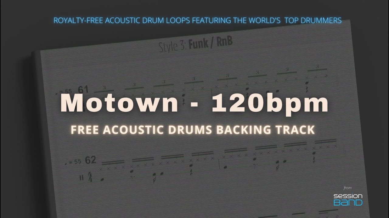 Free Acoustic Drums Backing Tracks: Motown - 120bpm