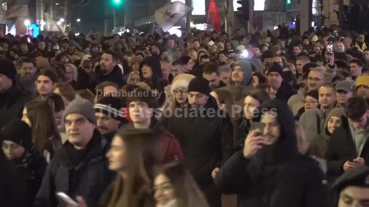 Thousands rally in Serbia's capital against crackdown on student-led protests