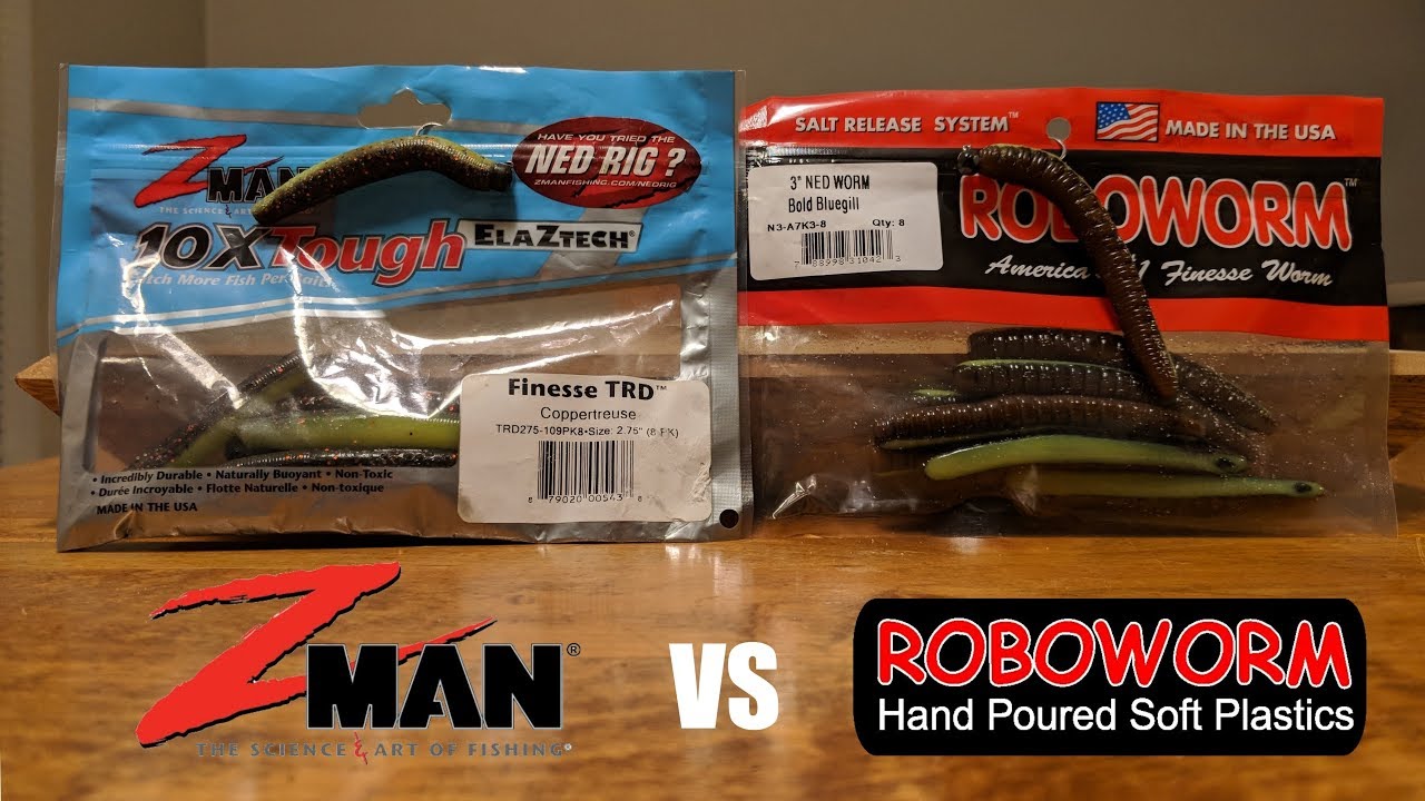 Z-Man Finesse TRD vs Roboworm Ned Worm - Ned Rig Challenge