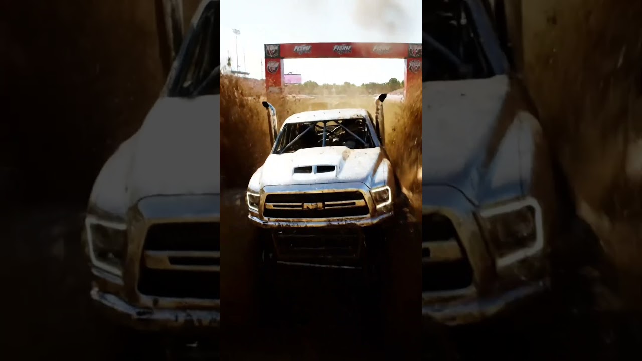Witness the Power! Monster Truck Action on the Dirt Track! 🚀