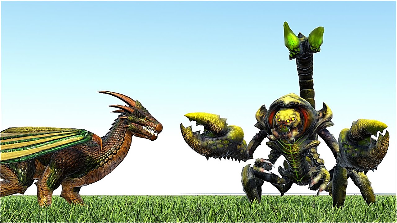 DRALLION GRIFFINDRAGON VS AURA SEEKER, GIGASECT SOLDIER BUG AND MORE (ARK SURVIVAL EVOLVED BATTLE)