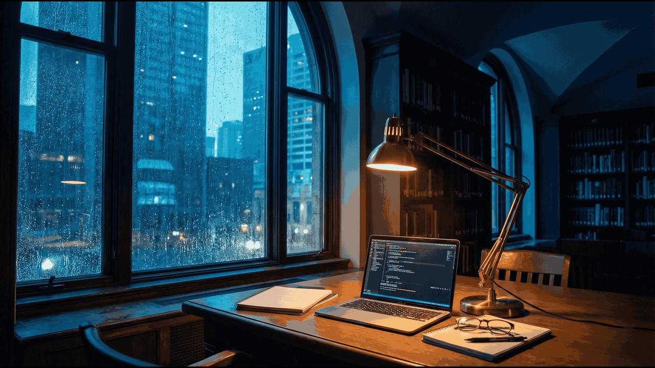 Deep Focus Music - Cozy Library & Rain Sounds for Studying