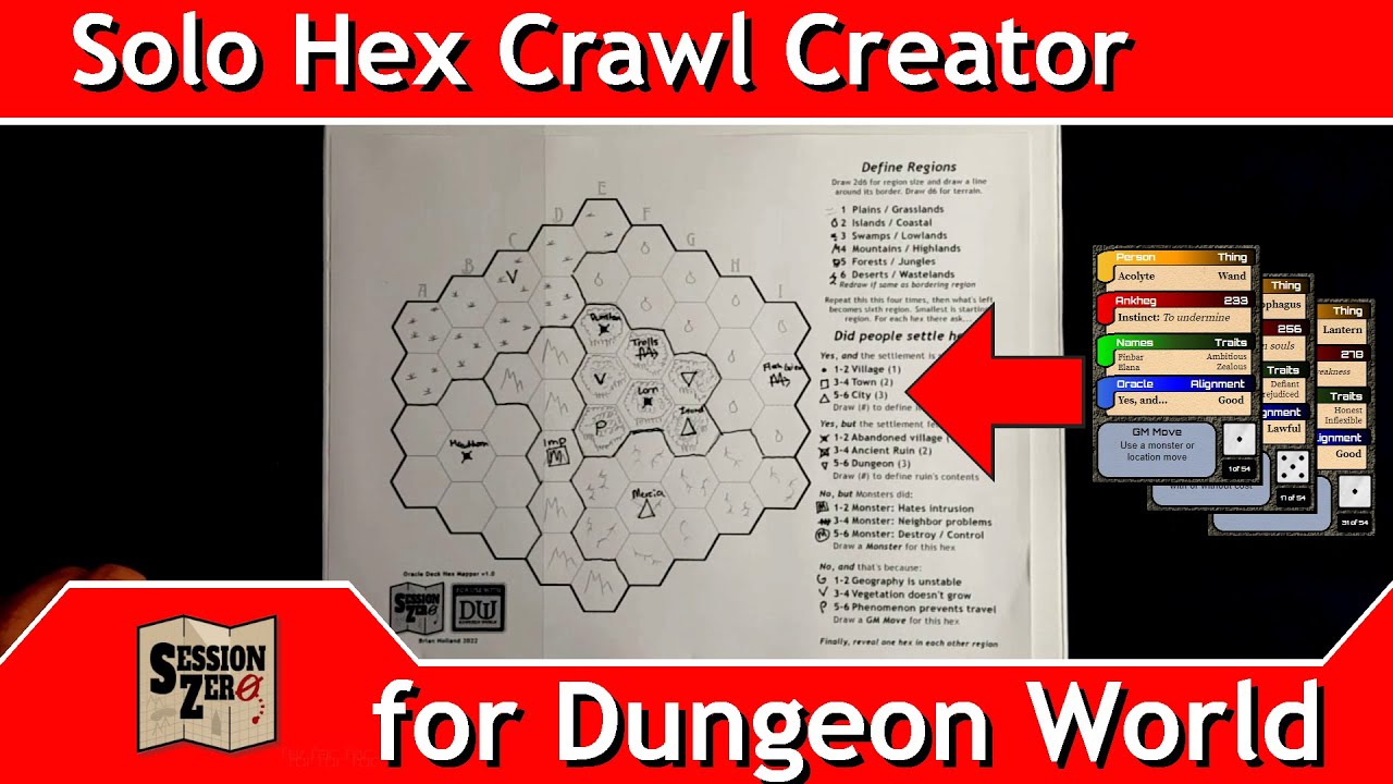 Создатель соло-гексагона с колодой Dungeon World Oracle #dungeonworld #solo