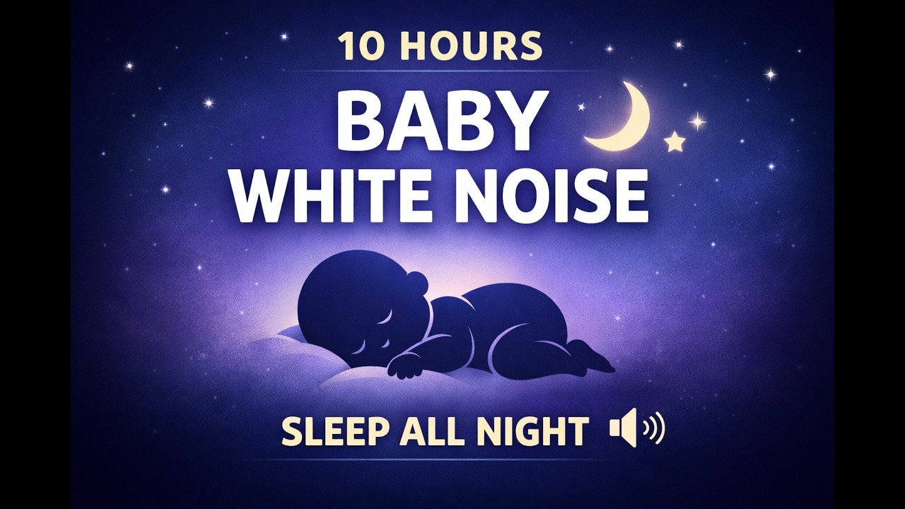 10 hours of baby white noise with black screen to help newborn sleep fast and stay asleep all night.