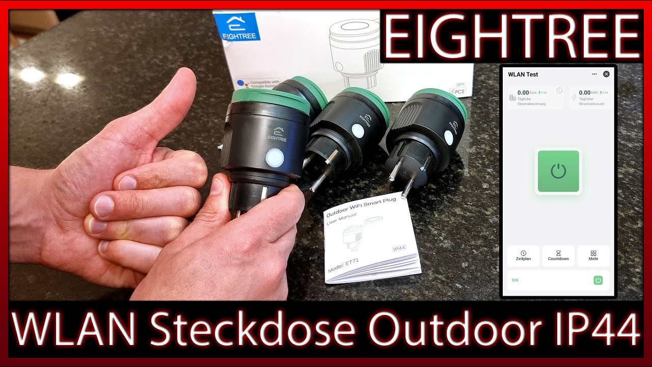 🔌 EIGHTREE OUTDOOR SMART PLUG WLAN Steckdose IP44, Strommessung | Unboxing + Test + Review