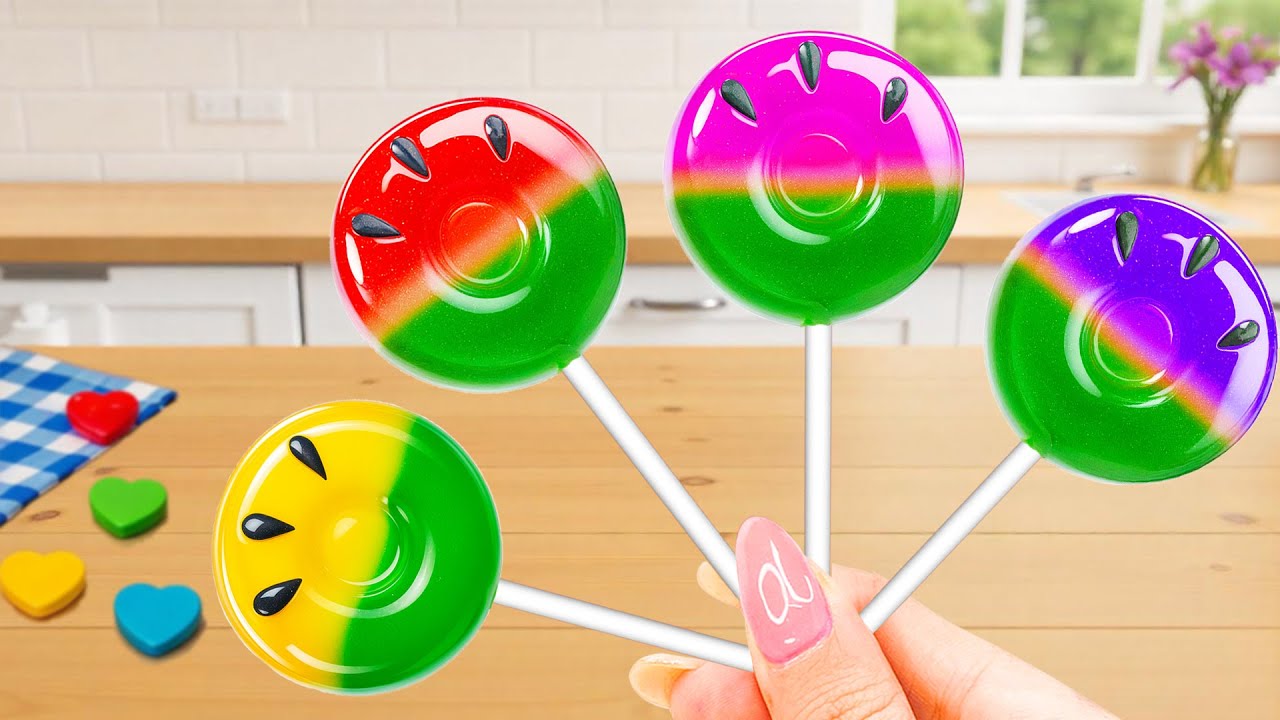 Funny Rainbow Watermelon Jelly 💗🌈 How To Make Mini Rainbow Fruit Jelly ✨ Tiny Cake Master