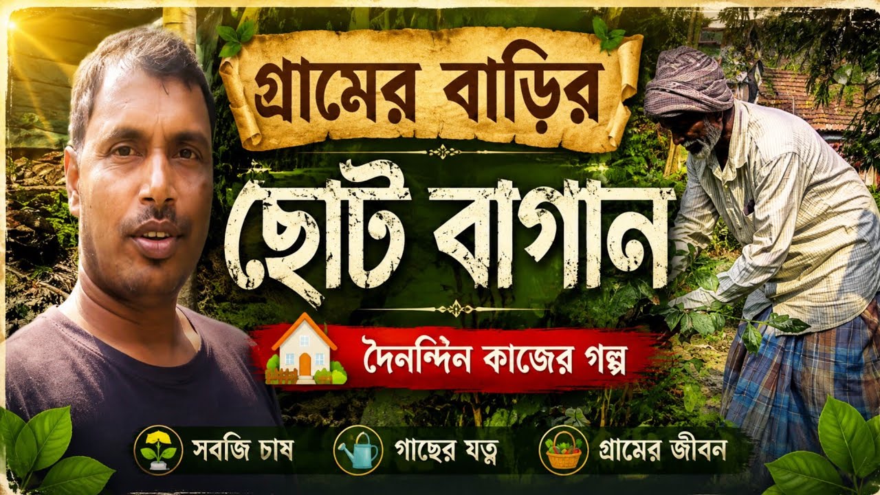 গ্রামের বাড়ির ছোট বাগান 🏡🌿। দৈনন্দিন কাজের গল্প। একটু কাজ, একটু সবুজ।