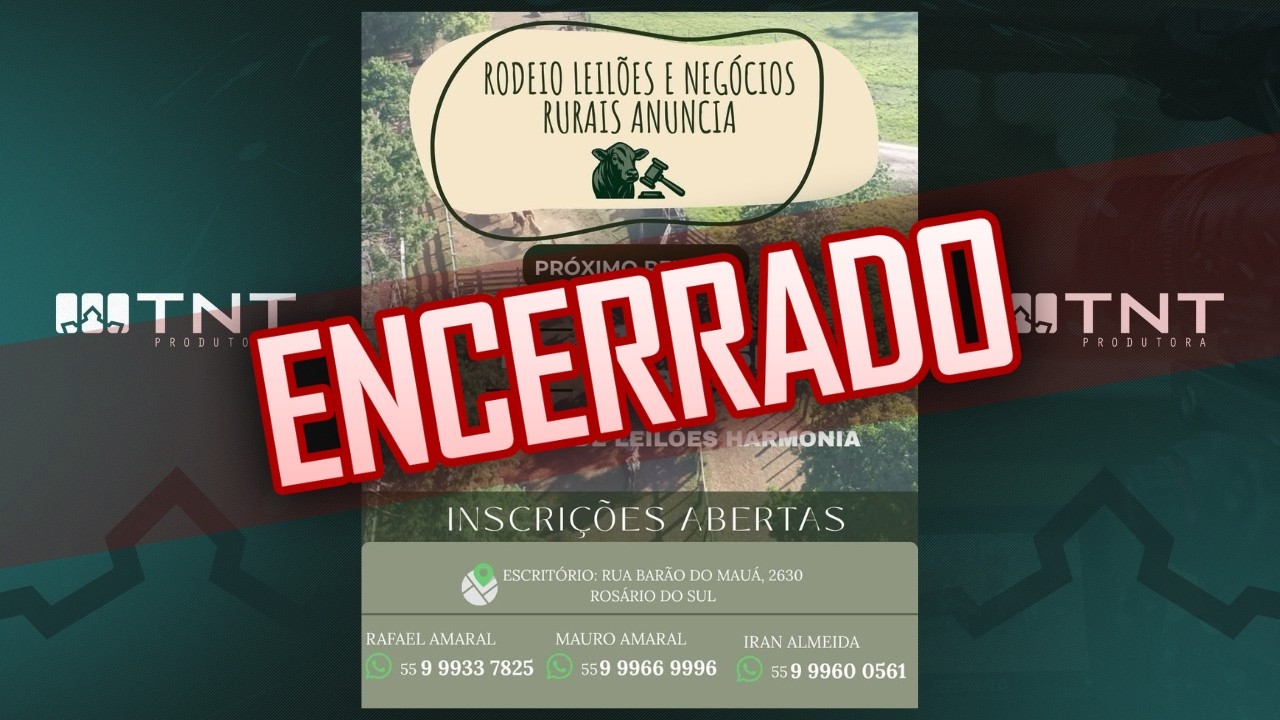 10/03 - Remate de Terça Rodeio Leilões | 15h