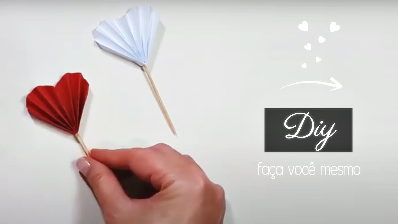 Como fazer CORAÇÃO PLISSADO de PAPEL - Ideia de Decoração para Dia dos Namorados Fácil e Barata